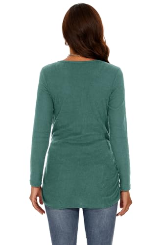 Smallshow Women's Maternity Sweater Shirt Long Sleeve - color: Grey Green, size: Small