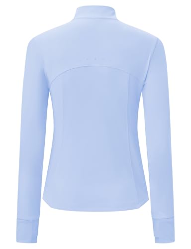 BGOWATU Women's Workout Athletic Jacket Zip Up Running Jackets Thumb Hole - color: Blue Violet, size: X-Small
