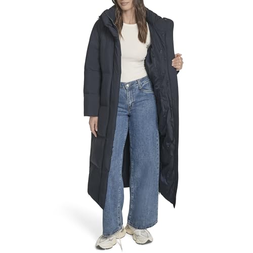 Levi's Women's Cloud Puff Extra Long Puffer Jacket Coat - color: Navy, size: Large