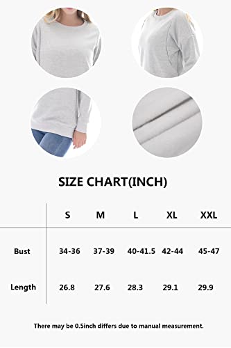 Smallshow Fleece Maternity Nursing Sweatshirt Long Sleeve Breastfeeding Tops - color: Light Grey, size: Large