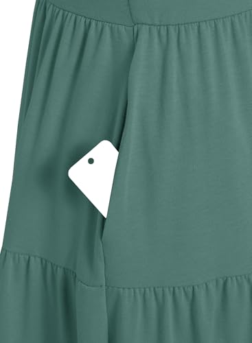 CzzzyL Women's Maternity Nursing Dress Ruffle Cap Sleeve Breastfeeding with Pockets - color: Gray Blue, size: Large