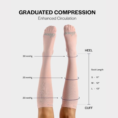 Clove Compression Socks for Women & Men, 20-30 mmHg - color: Just Pink, size: Small