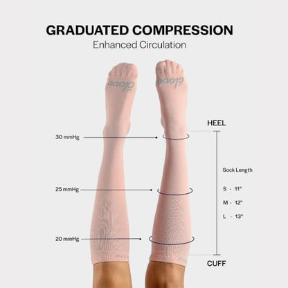 Clove Compression Socks for Women & Men, 20-30 mmHg - color: Just Pink, size: Large