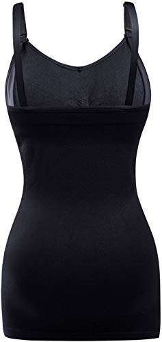 Womens Nursing Tank Tops Built in Bra for Breastfeeding Maternity Camisole Brasieres - color: Black/Dgrey/Wine, size: Medium