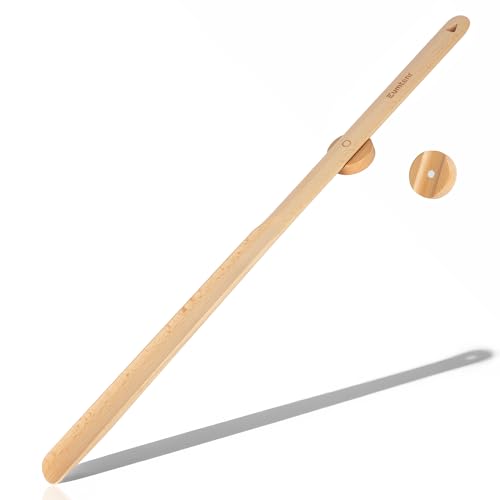 Extra Long Wooden Shoe Horn with Magnetic Holder, Beech Wood