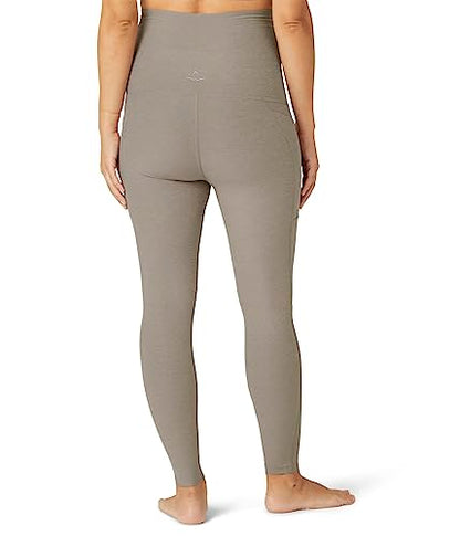 Beyond Yoga Women's Spacedye Love The Bump Maternity Pocket Midi Legging - color: Birch Heather, size: Medium