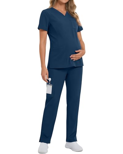 Women's Maternity Scrub Set - color: Blue Green, size: Medium