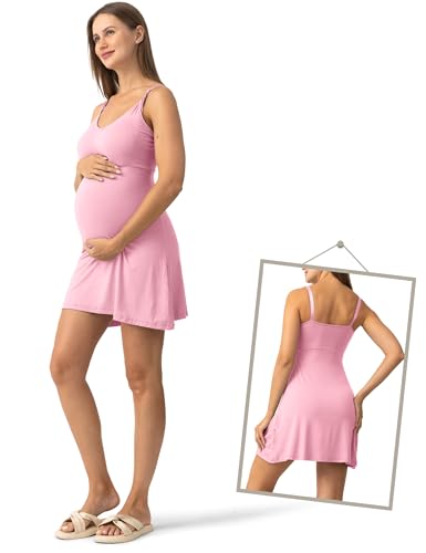 SUNNYBUY Nursing Nightgown & Maternity Robe Set for Postpartum Sleepwear - color: Pink, size: X-Large