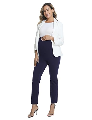 Maternity Pants Work Bootcut Dress Pants - color: Navy Blue, size: Small