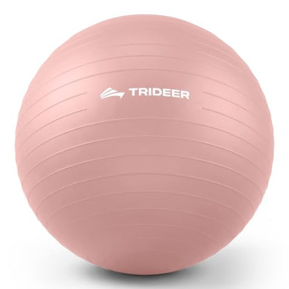 Trideer Yoga Ball for Exercise, Pregnancy, Active Sitting, 55/65/75cm - color: Blush Dawn Pink, size: L(23-26ines/58-65cm)