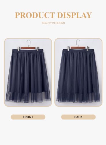 Eytino Plus Size Maxi Skirts for Curvy Women - color: Navy Blue, size: 4X