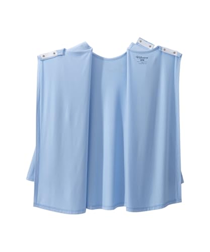 Silverts Women's Adaptive Open Back Long Sleeve Top, Assisted Dressing - color: Baby Blue, size: 3X-Large