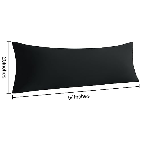 NTBAY Body Microfiber Pillowcases, Set of 2, Black - color: Black, size: Body (20"x54")