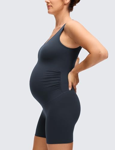 CRZ YOGA Maternity V Neck Romper - color: True Navy, size: Small