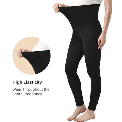 Stanpetix Maternity Joggers for Women Pregnancy Sweatpants - color: Black, size: Medium