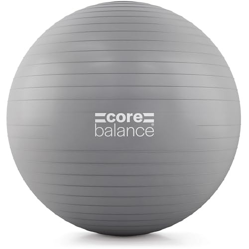 Core Balance Exercise Ball, Stability Ball for Yoga, Pilates and Fitness, Gym Ball for Home Gym and Office Chair, Training, Physical Therapy, Anti Burst, Pump Included, 55cm 65cm 75cm 85cm - color: Grey, size: XXL (31–33in | 78–85cm)
