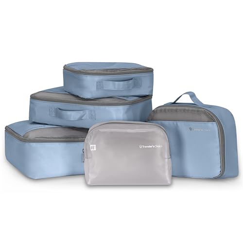 Traveler's Choice Cloverland Packing Cubes, 5-Piece Set, Light Blue - color: Light Blue