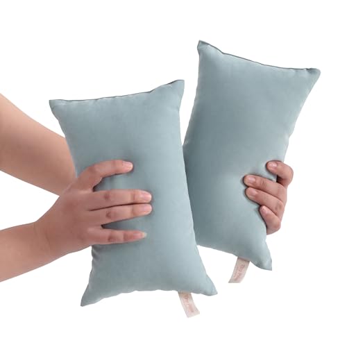 BEDSUM Plush Mini Pillows, 11 x 7, Microfiber, 2 Pack, Sea Green - color: Sea Green, size: 11x7 inches