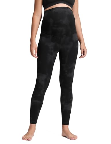 CRZ YOGA Maternity Leggings 28 - color: Black Tie Dye, size: Medium