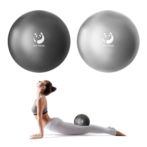 Slim Panda Pilates Ball 9 Inch Anti-Burst Small Exercise Ball - color: Black & Silver