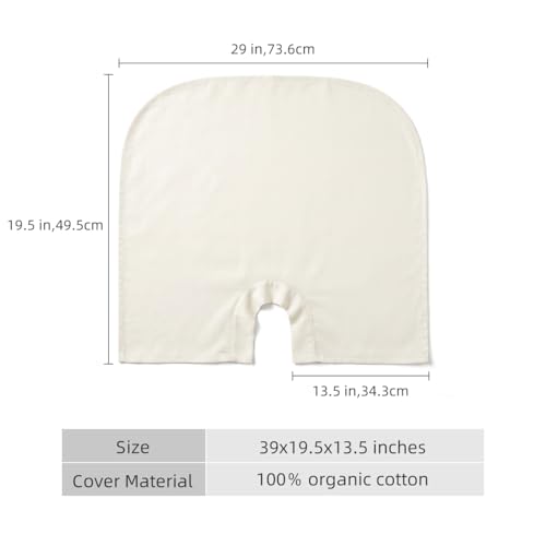 100% Organic Cotton Pregnancy Pillowcase for U-Shaped Pregnancy Pillow - size: 19.5"x29"