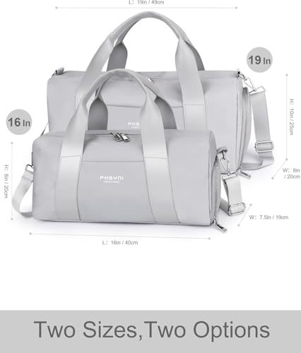 16" Gym Bag for Women,with Shoes Compartment and Waterproof Pocket(Grey) - color: Grey, size: 16" Small Size