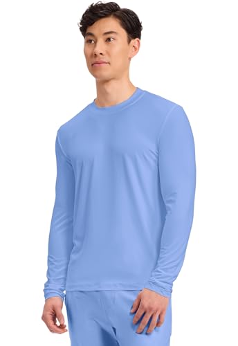 Cherokee Basics Long Sleeve Underscrub for Men Crew Neck Compression Shirt - color: Ciel Blue, size: 3X-Large Big
