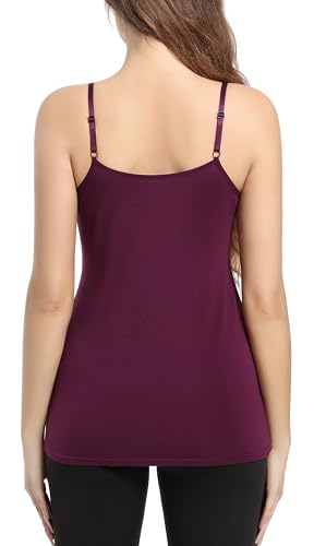 SUIEK 4 Pack Nursing Tank Tops Maternity Cami Cotton Breastfeeding Bralette - color: B-black+leaf+grey Print+burgundy 4pack, size: Small
