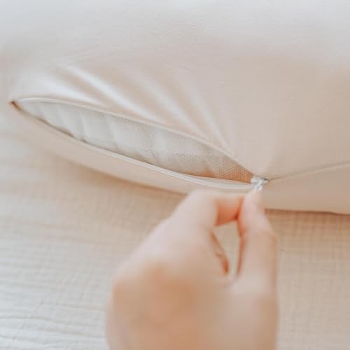 Konssy 2 Pack Nursing Pillow Covers, Soft Stretchy Cover for Breastfeeding - color: Beige, Blossom