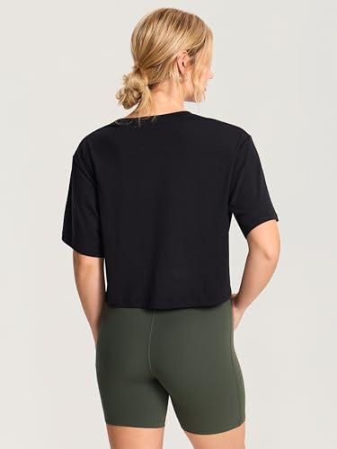 MOMANDA Cotton Modal Cropped Maternity Tops - color: Black, size: X-Small
