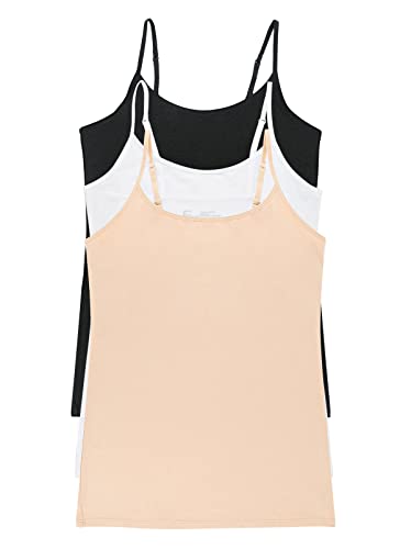 Felina Modal Stretch Camisole for Women, Modal, Cotton Cami - color: Black Warm Neutral White, size: Small
