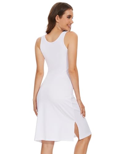 MANCYFIT Full Slip for Women Under Dress, Wide Strap Non-Cling - color: White, size: Medium