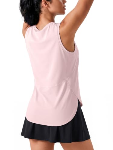 JOYSPELS Ice Silk Workout Tank Top Loose Fit Yoga Shirts UPF 50+ - color: Pink, size: XX-Large