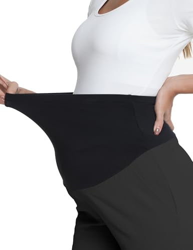 V VOCNI Maternity Pants Wide Leg Palazzo Flowy Pants - color: Black, size: X-Large