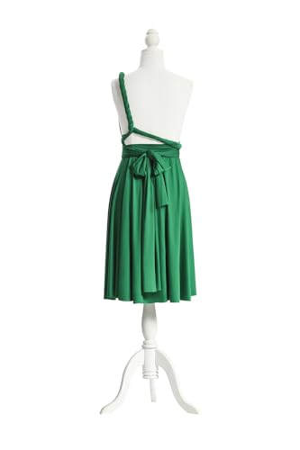 72styles Multi-Way Wrap Short Infinity Dress for Bridesmaids - color: Emerald Green