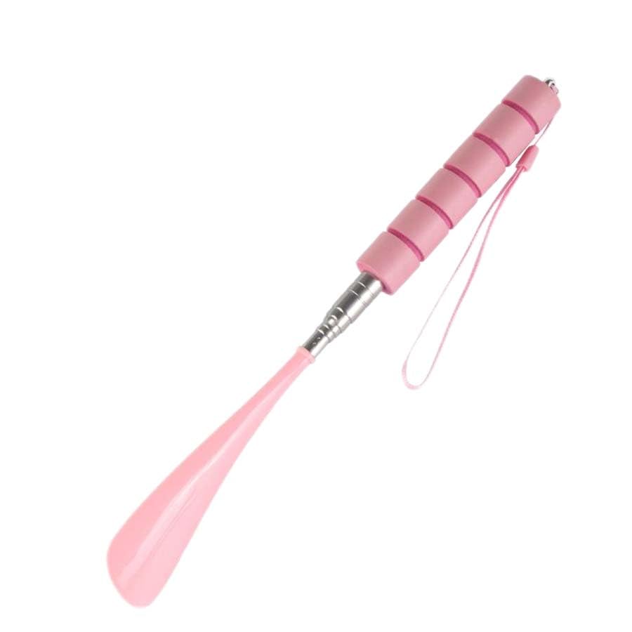Telescoping Long Handle Shoe Horn, Stainless Steel Shoehorn, 1 Pack - color: Pink
