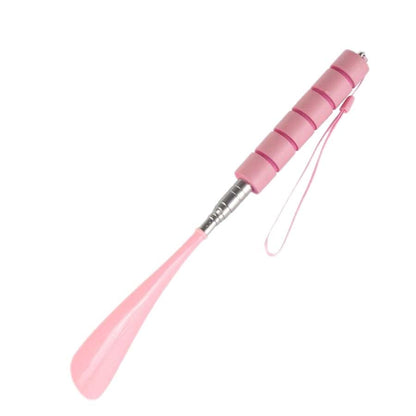 Telescoping Long Handle Shoe Horn, Stainless Steel Shoehorn, 1 Pack - color: Pink