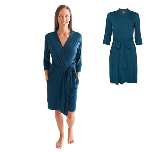 Posh Peanut Maternity Robe for Hospital Delivery - Soft Viscose from Bamboo Postpartum Robe for Women Nursing & Lounging - color: Sailor Blue, size: 0-6