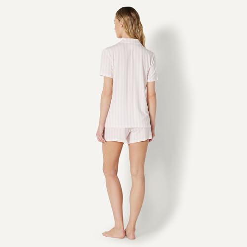 Amazon Essentials x Sofia Grainge Mommy and Me Short Sleeve Pajama Set - color: Pale Pink Bold Stripe, size: X-Small