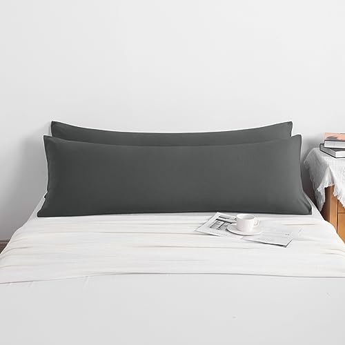 NTBAY Body Microfiber Pillowcases, Set of 2, Dark Grey - color: Dark Grey, size: Body (20"x54")