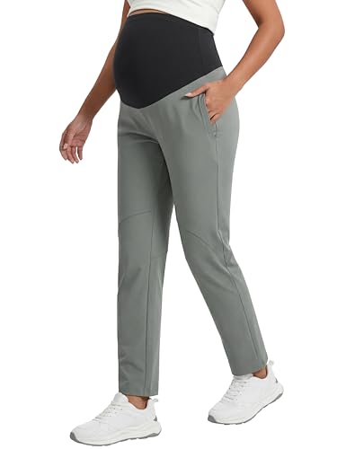 Maternity Pants Over The Belly Stretchy Scrub Pants - color: Grey, size: X-Large