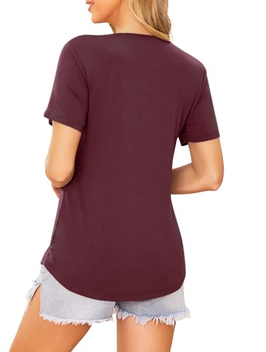 3 Pack Women Nursing Tops Short Sleeve Breastfeeding Shirts Maternity Tees - color: 3pcs- Black + Army Green + Red, size: Medium
