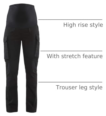 Blaklader Womens 7101 Maternity Service with Stretch Black Pant - size: X-Small