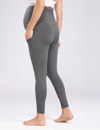 Enerful Maternity Leggings for Women - color: 2pack Black/Gray, size: Medium