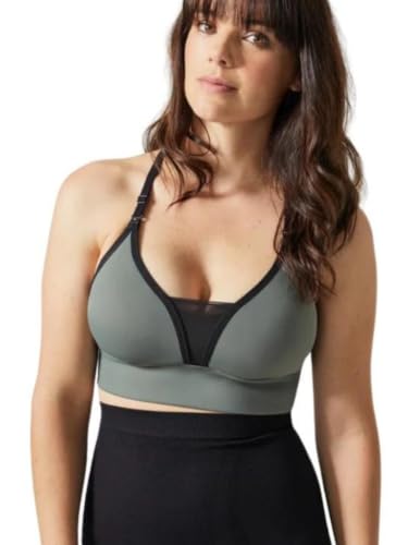 BLANQI Adjustable Racerback Nursing Bras for Women - Seamless Breastfeeding Bra with Removable Cups - color: Olive Green, size: Small