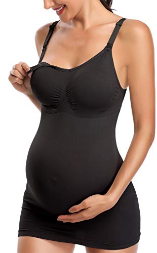Womens Nursing Tank Tops Built in Bra for Breastfeeding Maternity Camisole Brasieres - color: Black Grey White, size: Medium