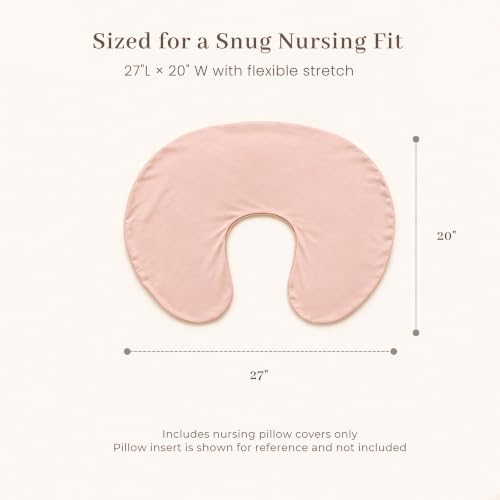 Konssy 2 Pack Nursing Pillow Covers, Soft Stretchy Cover for Breastfeeding - color: Pink Spring,pink
