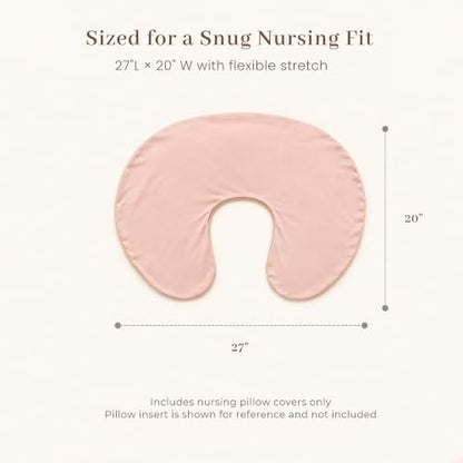 Konssy 2 Pack Nursing Pillow Covers, Soft Stretchy Cover for Breastfeeding - color: Pink Spring,pink