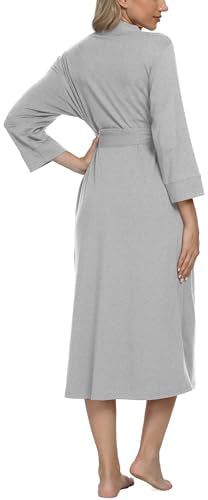Xpenyo Women's Maternity Sleepwear,Labor/Delivery/Nursing/Hospital Nightgown Kimono Robes Long Pregnancy Loungewear - color: Heather Gray, size: XX-Large