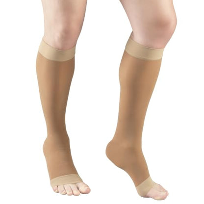 Truform Sheer Compression Stockings, 8-15 mmHg, Women's Knee High Length, 20 Denier - color: Beige, size: Small (1 Pair)